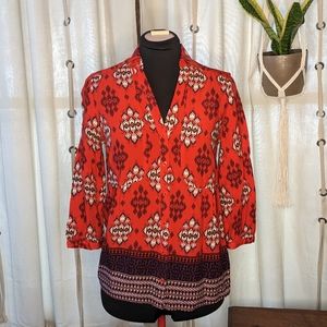 Maeve red Woodland Walk button down blouse 2